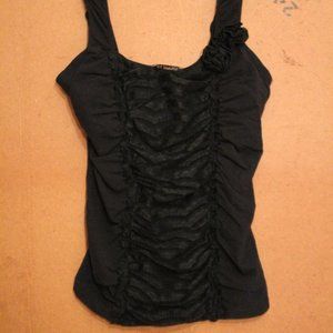 Black Fitted Top with Romantic Lace Details